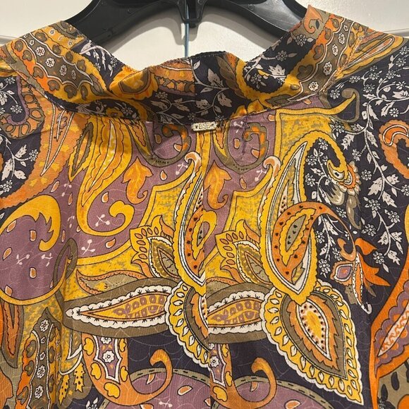 BSB Collection Yellow Orange Kimono Duster with Belt (one size fits all) - Picture 6 of 10